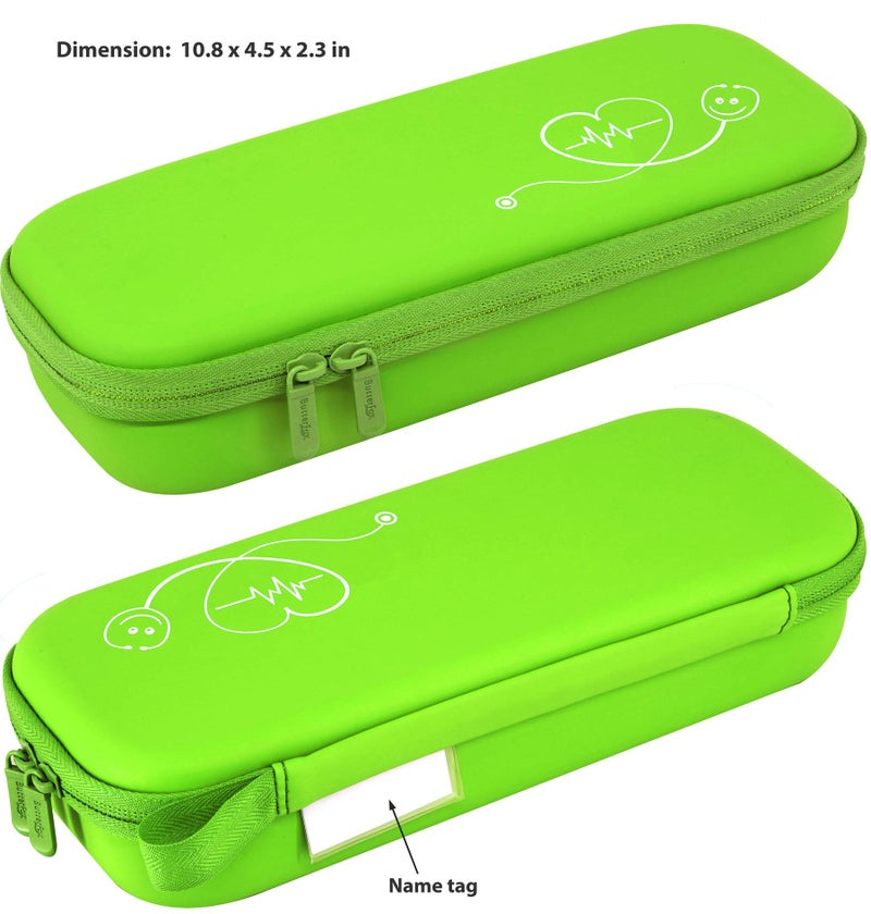 ButterFox Premium Stethoscope Case with Divider and ID Slot for 3M Littmann Classic III, Cardiology IV Diagnostic and More Stethoscopes with Pocket for Nurse Accessories (Lime Green) - Image 2